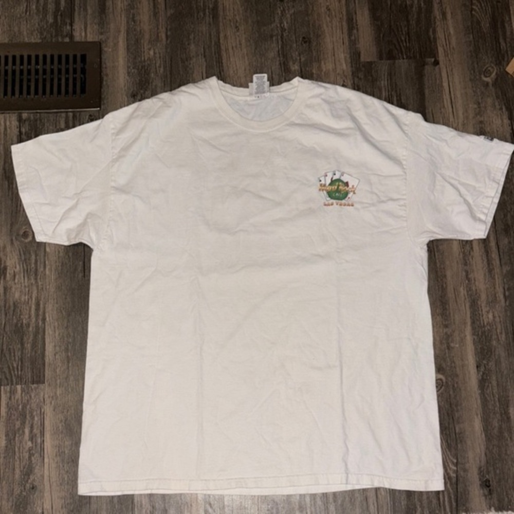 Vintage Hard Rock Cafe Las Vegas Poker Guitar T Shirt White Men’s XL